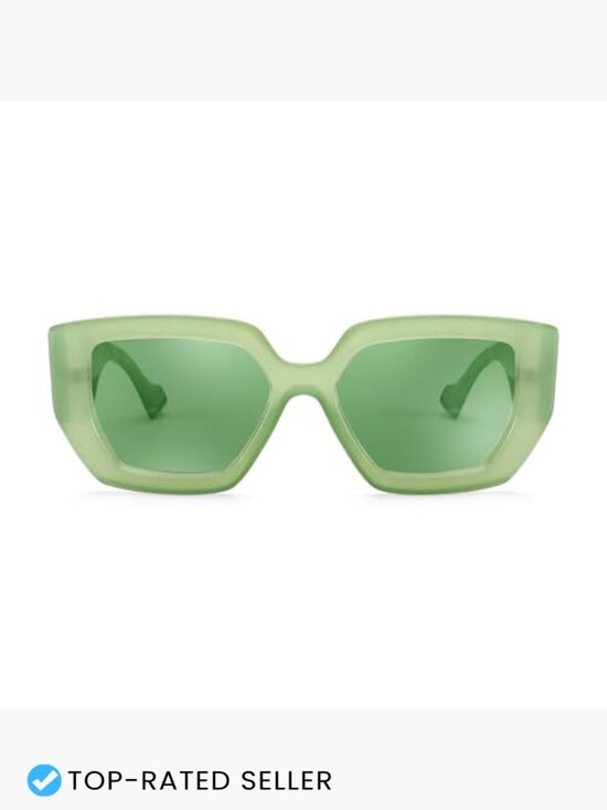 Oversized Square Sunglasses Thick Frame UV400 Protection Unisex Trendy main image 4